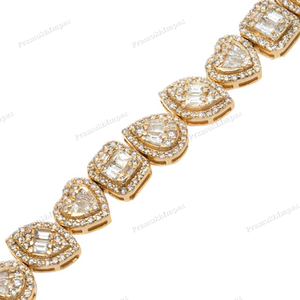 สร้อยข้อมือเทนนิสมอยส์ซอไนท์หลายรูปแบบกำหนดได้เองสีเงินสเตอร์ลิงสีเหลืองทองชุบ5.94CTW ครบรอบปีที่ได้รับการรับรองสำหรับผู้ชาย - Product Image 2