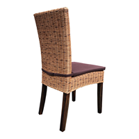 Chaise de salle à manger en rotin naturel fait à la main avec coussin chaise en osier pour maison café restaurant et meubles d'hôtel
