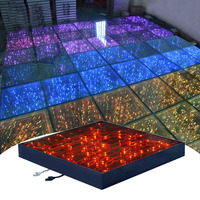 Piste de danse LED fiable avec panneaux miroir et effet 3D, éclairage de scène, fournitures pour mariages, événements et spectacles