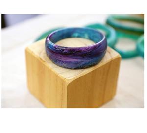 Bracelet multicolore en bois et résine Bracelet jointif Bijoux de mode Cadeau pour elle Femmes Classique Femmes Filles Bijoux de fête Boucle d'oreille - Product Image 6