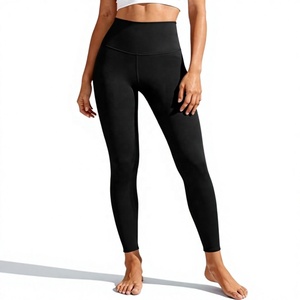 Leggings de yoga pour femmes de qualité supérieure, coupe évasée, longueur intégrale, écologiques, couleur unie, logo personnalisé, cordon de serrage, taille haute, sans couture - Product Image 1