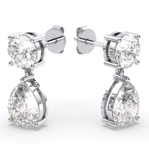 REYES Classic Design 14K Solid Gold HPHT CVD Lab Grown Diamond Dangle Drop <b>Earrings</b> For Women Luxury Party Wear Fine Jewelry - Product Image 2