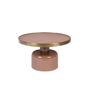 Meubles de table d'appoint en métal finition dorée avec dessus arrondi canapé de chambre à coucher intérieure table basse décorative pour le salon - Product Image 5