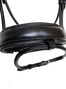 Bride Hanovrienne en cuir roulé noir de cheval or rose ou bandeau blanc - Product Image 6