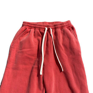 Pantalon de survêtement décontracté à jambe droite pour hommes avec logo personnalisé brodé Lavage à l'acide Pantalon large en coton à taille moyenne et cordon de serrage Vente en gros - Product Image 5