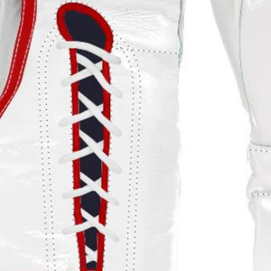 ถุงมือชกมวยแบบผูกเชือก Winning สีขาวแดง หนังแท้ สำหรับการแข่งขัน ฝึกซ้อม และสปาร์ริง ระดับมืออาชีพ น้ำหนัก 8 ออนซ์ 10 ออนซ์ 12 ออนซ์ - Product Image 6