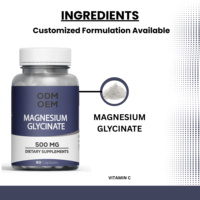 Magnesium Malate Premium 500mg 60-Kapsul Label Pribadi OEM ODM Suplemen Mineral Mendukung Produksi Energi Otot