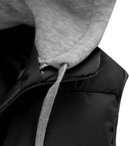 2025Men's <b>Sleeveless</b> Lightweight Quilted Puffer Down Winter Hooded Down Cotton Vest Casual Vest Loose <b>Coat</b> with Hood - Product Image 4