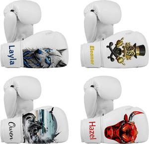 Gants de boxe en cuir personnalisés pour le MMA, le sparring et le kickboxing, fermeture à crochets et boucles, gants d'entraînement de gym unisexes. - Product Image 5