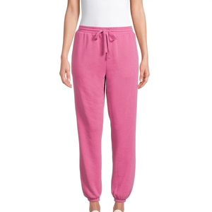 Pantalons de jogging taille haute pour femmes, streetwear tendance, décontracté, extérieur, fermeture élastique à la taille, uni, 100% coton, couleurs unies - Product Image 1