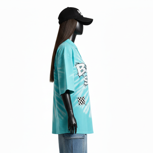 Camiseta Polo para Mujer de Alta Calidad, 220 GSM, Algodón Transpirable, Tinte Anudado Aqua, Corte Holgado, Logotipo Personalizado, Camisetas Polo de Algodón para Mujer - Product Image 3