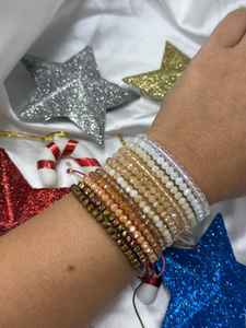 Glass <b>Beaded</b> Ball Classic Stretch <b>Bracelets</b> Natural Stone Colorful Stackable Elastic Jewelry Handmade Unisex <b>Fashion</b> Accessories - Product Image 3