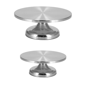 Bandeja de soporte de pastel de metal personalizada al por mayor, base superior redonda de boda OEM de India, suministro a granel para compradores comerciales, industria alimentaria - Product Image 4