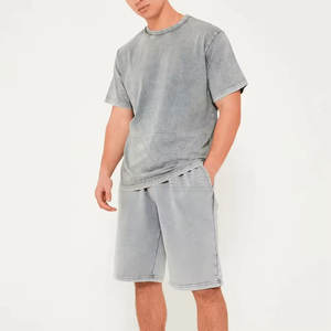 Factory Made <b>Top</b> Quality Breathable Men Acid Wash <b>Short</b> <b>Set</b> Reasonable Price Durable Men Acid Wash <b>Short</b> <b>Set</b> - Product Image 3