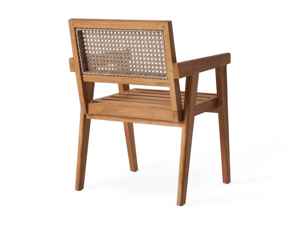 Teak Wood Dining <b>Chair</b> and Wicker natural <b>Rattan</b> with a wooden color Finish Suitable <b>for</b> Outdoor Usage - Product Image 6