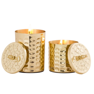 Attrayant martelé Design bougie pot créatif argent métal bougeoir éclairage bougie pot pour la décoration de la maison fournitures - Product Image 6