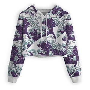 ระบายอากาศโพลีเอสเตอร์ Cotto ผู้หญิงตัดเสื้อฮู้ดแขนยาวสายรัด 280 GSM ผ้าพิมพ์เสื้อกันหนาวหมวกสําหรับผู้หญิง - Product Image 5