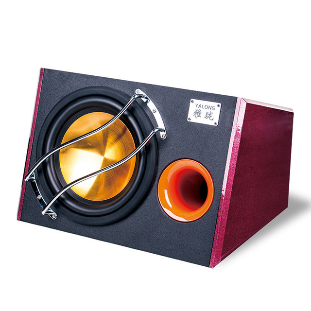 Factory Sales Built in Amplifier Car Sub Woofer 10 Inch Car Speakers Max Power 1500W Wooden Box Strong Bass Car Active Subwoofer