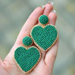 Pendiente bordado con cuentas de flores colgantes de moda con declaración hecha a mano y joyería de moda elegante de glowin fashion - Product Image 6