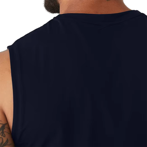 Camisetas sin Mangas con Cuello Alto y Logotipo Personalizado de Moda, Camisetas Deportivas de Color Sólido, Chaleco Informal Acanalado para Hombre - Product Image 3