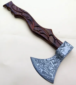 Hacha de Acero de Damasco Grabado con Mango de Madera de Fresno, 4 3/4 Pulgadas de Hoja, 18 Pulgadas de Longitud Total, Grado Industrial, Alta Calidad, de Steel Craft International - Product Image 6