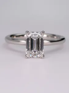 Customised <b>Women</b> Wedding Jewelry GIA Emerald Shape 3CT D VS1 Lab test Diamond <b>Ring</b> 925 Silver Luxury <b>Ring</b> <b>Set</b> - Product Image 4