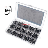 600 pièces TO-92 diodes transistors 15 sortes chacune 40 pièces 2N2222-S9018 total 600 pièces 30-160V 50-1000mA NPN PNP 2N2222 2N5551 S9014 C945