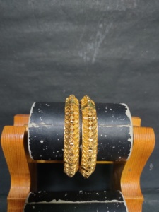 Indian Made <b>Bangles</b> with 22CT <b>Gold</b> Plated Round Shaped Trendy Designed <b>Bangles</b> <b>Set</b> for Women Fashionable Wear <b>Bangles</b> - Product Image 4