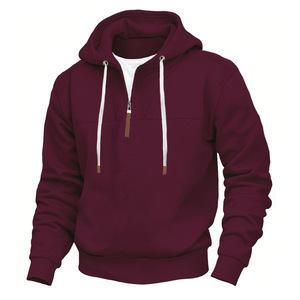 Sweat à capuche léger et respirant de couleur unie à fermeture éclair pour hommes Service OEM Vente en gros Meilleur design Sweats à capuche à fermeture éclair pour hommes - Product Image 5