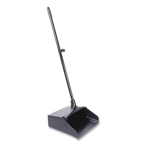 Boardwalk 34 In. Black/Silver Lobby Dust <b>Pan</b> with Aluminum <b>Handle</b> 11-3/4 In. Wide Plastic/Aluminum Material - Product Image 1