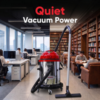 Nouvel aspirateur industriel électrique manuel 50L 1,6kW en acier inoxydable, collecteur de poussière, machine de nettoyage de sols avec buses et tuyaux