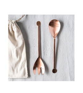 Ensemble de service de salade de cuisine en cuivre Offres Spéciales avec miroir polonais couverts articles de vaisselle à un prix compétitif - Product Image 1