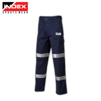 Pantalon de travail pour homme INDEX, noir avec bandes réfléchissantes, multi-poches, uniforme tactique de plein air, pantalon cargo