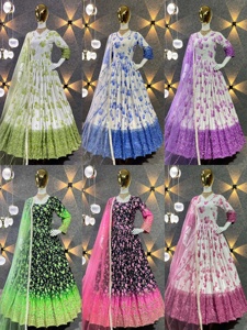 Banarsi-ropa islámica para mujer, traje de diseñador bordado indio, saree de seda en Gujarat Surat - Product Image 4