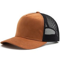 Casquette Trucker Hip-Hop Tendance en Toile Chevronnée avec Logo Brodé 5 Panneaux et Visière Courbe, Qualité Supérieure, Personnalisable, Vente en Gros