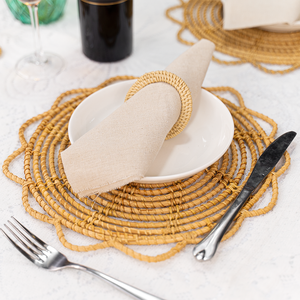 Meilleure Collection 2025 Bambou Rotin Décoratif Table Assiette Assiette Cuisine Décor Écologique Durable Meubles De Maison - Product Image 3