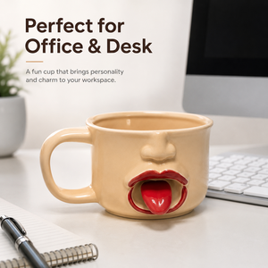 Mug en céramique amusant avec langue qui sort, design 3D créatif, tasse à eau pour le bureau, cadeau rigolo - Product Image 4