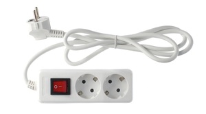 Enchufe múltiple serie estándar con 2 tomas y interruptor, 1,5 metros (GSC 100005010) - Product Image 1