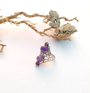 Bagues de fiançailles et de mariage en argent Sterling 925 pour femmes bijoux fins avec améthyste pierres précieuses lunette réglage fête appropriée - Product Image 3