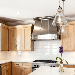 <span class=keywords><strong>Hotte</strong></span> murale électrique de luxe en acier inoxydable brossé, à recirculation d'air, garantie 5 ans, moulure couronnée, fabrication artisanale - Product Image 2