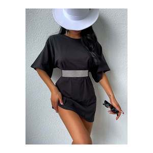Ceinture élastique ornée de pierres - Noir-Argent - Product Image 3