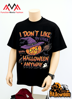 T-shirt imprimé unisexe Halloween Offre Spéciale tissu Spandex en coton doux, stock prêt à l'emploi en gros