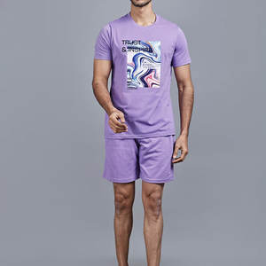 Ensemble de vêtements de sport d'été respirants à séchage rapide pour hommes de grande taille, haut à manches courtes et short de sport - Product Image 1