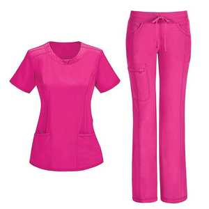 Conjuntos de uniformes personalizados, uniformes médicos antiarrugas, tops con cuello en V, traje de enfermería para mujer - Product Image 1