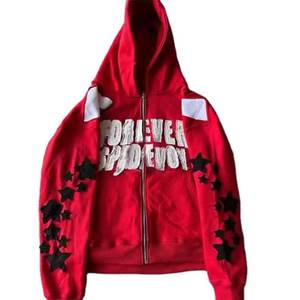 Sudadera con capucha con cremallera para hombre de gran tamaño y peso pesado 2025, logotipo personalizado de talla grande, bordado desgastado de alta calidad, estilo informal para invierno - Product Image 1