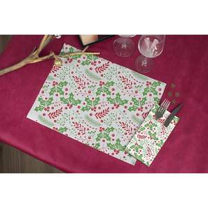 Tovaglioli Tascabili Bianchi 40x40cm con Stampa Verde Murdago, Taglio Point-to-Point Kanguro, 480 Pezzi, B2B - Product Image 1