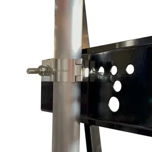 AL-25 1.5 Meter Aluminum & Carbon <b>Floor</b> <b>Stand</b> <b>for</b> 32 to 50 Inch <b>TVs</b> (Black/Silver) - Product Image 2