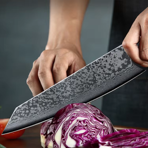 Couteau de chef ambidextre fait main de haute qualité, personnalisable en gros, couteaux de cuisine en acier Damas à haute teneur en carbone, lavable au lave-vaisselle, OEM - Product Image 4