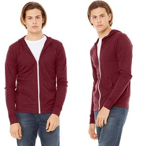 Sweat-shirt d'hiver pour homme, léger, en mélange coton et bambou, entièrement zippé, brodé, impression numérique, style streetwear - Product Image 3