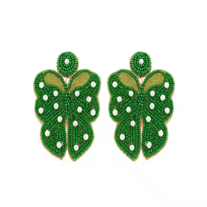 Festive Handmade St Patricks Day Leprechaun <b>Hat</b> Shamrock Beaded Earrings Irish Jewelry Top Quality from India - Product Image 6